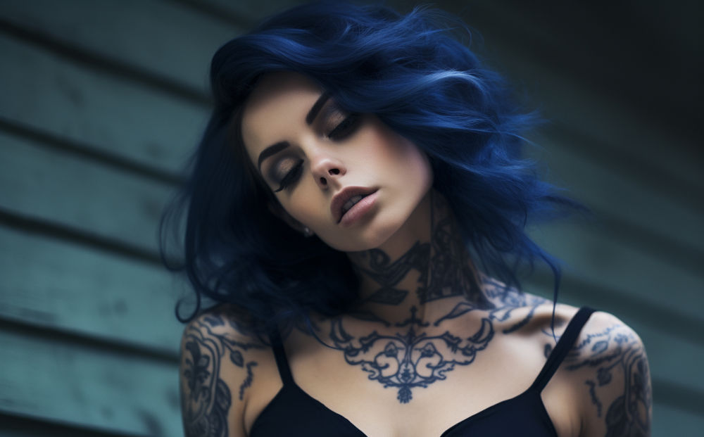 blue hair color #22
